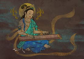 敦煌插画壁画背景海报素材