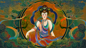 敦煌插画壁画背景海报素材