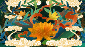 敦煌插画壁画背景海报素材