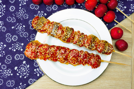 冰糖葫芦美食零食背景海报素材