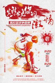 时尚燃烧你的激情篮球海报