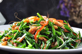韭菜炒河虾