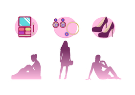 女人化妆品高跟鞋