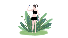 人物运动插画卡通背景海报素材