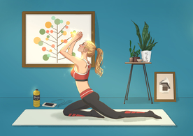 人物运动插画卡通背景海报素材