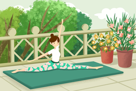 人物运动插画卡通背景海报素材