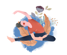 人物运动插画卡通背景海报素材