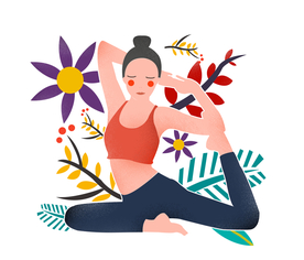 人物运动插画卡通背景海报素材