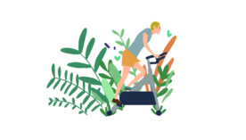 人物运动插画卡通背景海报素材