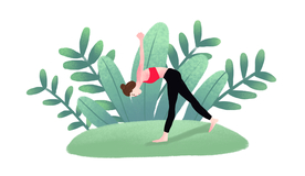 人物运动插画卡通背景海报素材