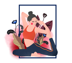 运动人物卡通插画背景海报素材