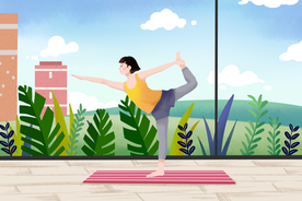 运动人物卡通插画背景海报素材