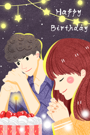 愿你幸福生日插画