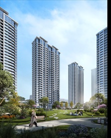 小区别墅洋房园林景观效果图图片