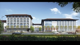 酒店玻璃幕墙建筑景观效果图