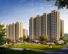 小区别墅洋房庭院建筑景观效果图