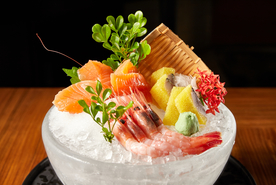 三文鱼刺身美食背景海报素材