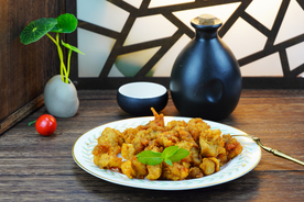 鸡米花美食零食背景海报素材