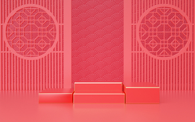 双11促销活动立体展台背景素材