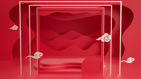 红色舞台立体效果背景海报素材