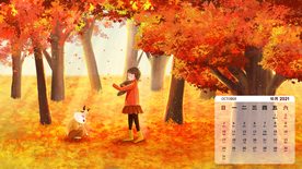 牛年日历传统插画背景海报素材