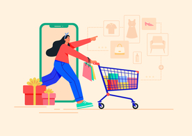 购物促销活动卡通背景海报素材