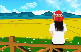 创意风景卡通插画