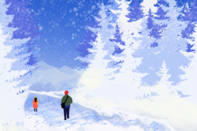 创意风景卡通插画