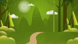 创意风景卡通插画