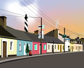 创意风景卡通插画