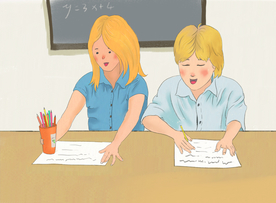 人物生活场景卡通插画