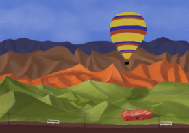 创意风景卡通插画