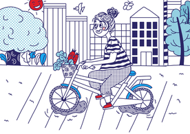 人物生活场景卡通插画