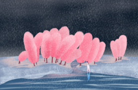 唯美风景创意插画