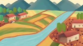 唯美风景创意插画