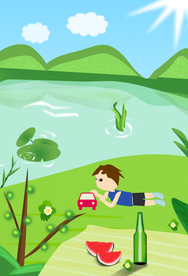 唯美风景创意插画