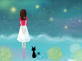 唯美风景创意插画