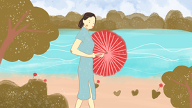 卡通创意人物配图插画