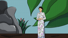 卡通创意人物配图插画