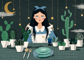 卡通创意人物配图插画