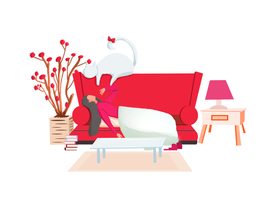 卡通创意人物配图插画