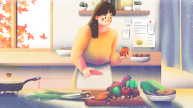 卡通创意人物配图插画