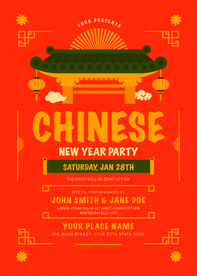 中国新年春节海报PSD矢量模板