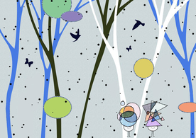 创意风景卡通插画