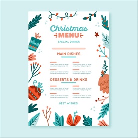 圣诞节菜单模板设计