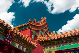 复古屋檐旅游旅行背景海报素材