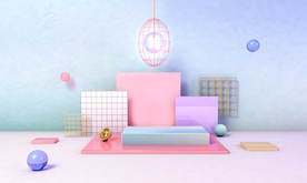 立体展台活动促销背景海报素材