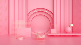 立体展台活动促销背景海报素材