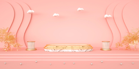 立体展台活动促销背景海报素材