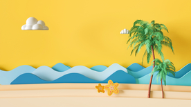 立体波纹夏季背景海报素材